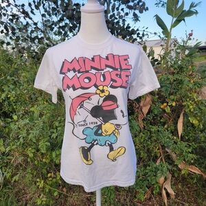 Disney Minnie Mouse Graphic Tee - White and Pink